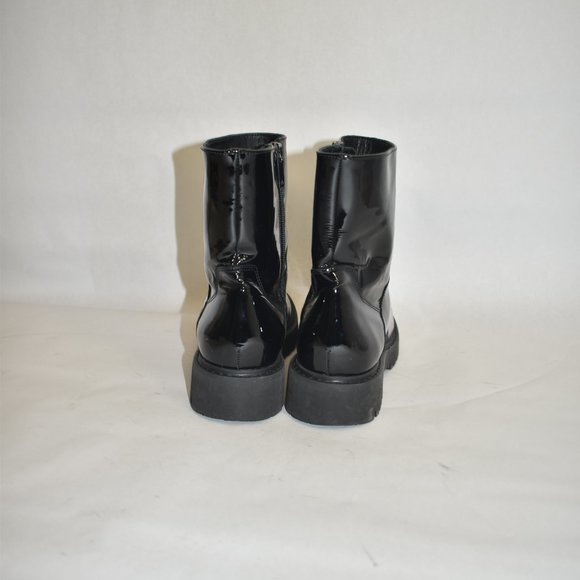 $550 AQUATALIA PATENT LEATHER WATERPROOF MOTO lug BOOT BLACK 8.5 (P1) - Picture 5 of 7